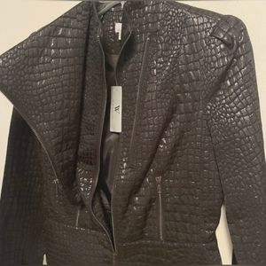 NWT Faux Sueded Reptile Textured Coat